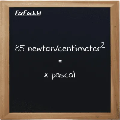 Example newton/centimeter<sup>2</sup> to pascal conversion (85 N/cm<sup>2</sup> to Pa)